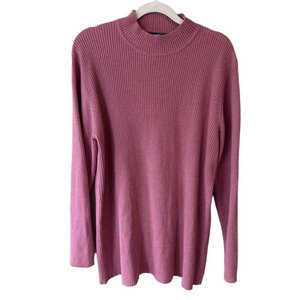Penningtons Pink and Silver Crew Neck Sweater Women’s 1X Stretch Lightweight
